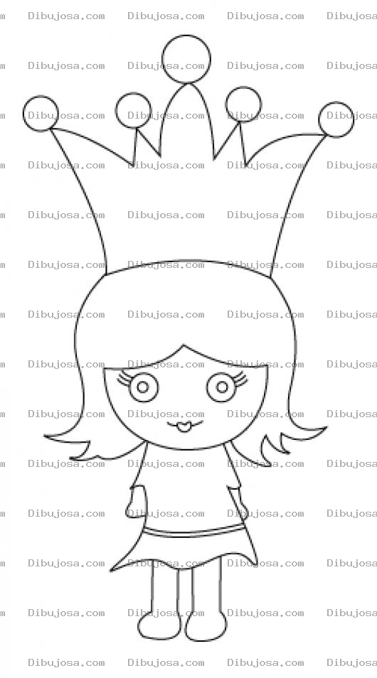 Dibujo para colorear Dibujo De Una Nina Con Una Corona