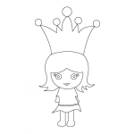 Dibujo para colorear Dibujo De Una Nina Con Una Corona