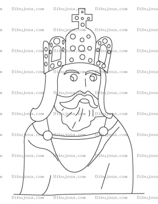 Dibujo para colorear Dibujo De Un Rey Con Su Corona Para Colorear Y Pintar