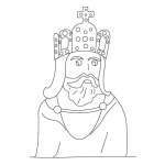 Dibujo para colorear Dibujo De Un Rey Con Su Corona Para Colorear Y Pintar