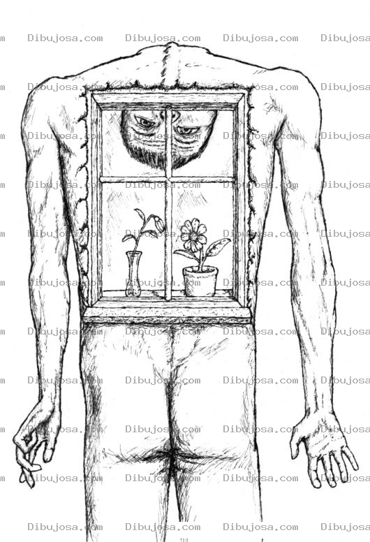 Dibujo para colorear Dibujo De Una Ventana En Medio Del Cuerpo Humano Para Colorear