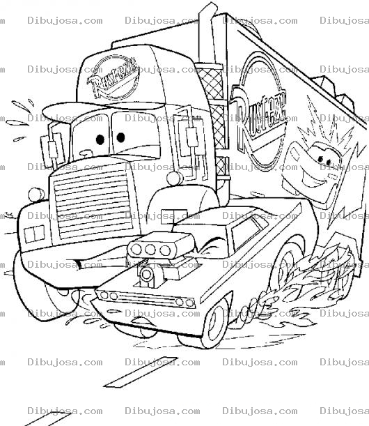 Dibujo para colorear Dibujo Del Trailer De Cars Para Colorear