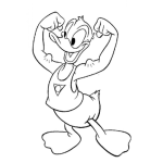Dibujo para colorear Pato Donald Musculoso Para Pintar Y Colorear