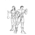 Dibujo para colorear Dibujo De Boxeador Y Boxeadora Para Colorear