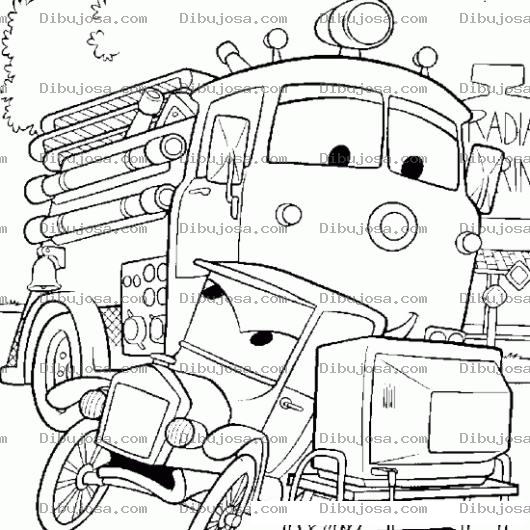 Dibujo para colorear Dibujo Del Camion De Bomberos De Cars Para Pintar
