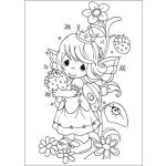 Dibujo para colorear Dibujo De La Princesita Fresita De Precious Momments Para Colorear
