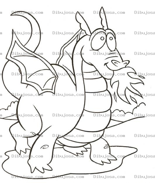 Dibujo para colorear Dibujo Para Colorear De Un Dragon Sacando Fuego De La Boca