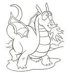 Dibujo para colorear Dibujo Para Colorear De Un Dragon Sacando Fuego De La Boca