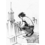 Dibujo para colorear Colorear Muchacho En La Terraza De Un Edificio