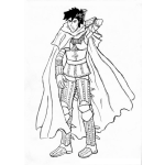 Dibujo para colorear Colorear Caballero Con Capa