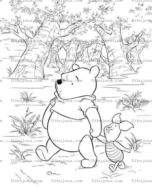 Dibujo para colorear Pintar a Winipu con piglet