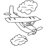 Dibujo para colorear Clorear Avioneta Entre Nubes