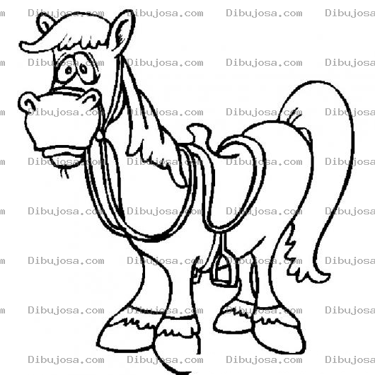 Dibujo para colorear Colorear Caballo Triste