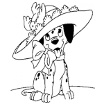Dibujo para colorear Clorear Dalmata Con Sombrero