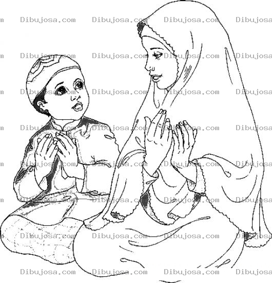 Dibujo para colorear Colorear Ninos Arabes Orando