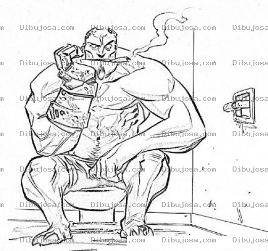 Dibujo para colorear Colorear Hombre Cagando Preocupado Porque No Hay Papel Toilet