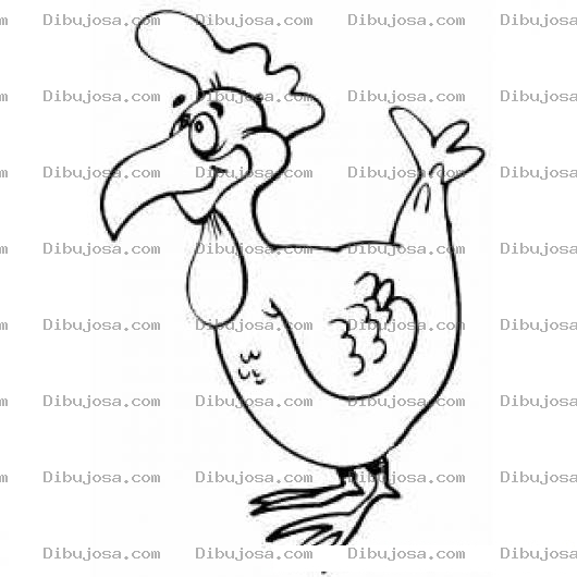 Dibujo para colorear Colorear Gallina Contenta