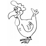 Dibujo para colorear Colorear Gallina Contenta