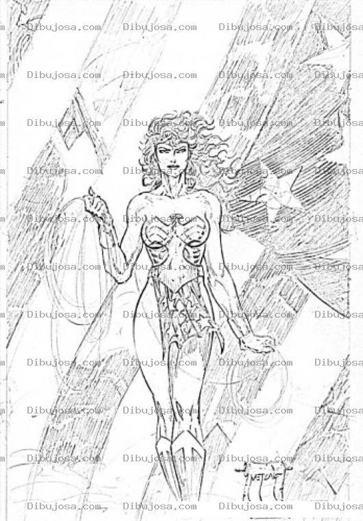 Dibujo para colorear Mujer Maravilla Para Colorear