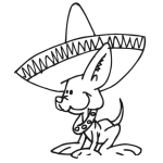 Dibujo para colorear Colorear Perrito Chiguagua Con Sombrero Mexicano