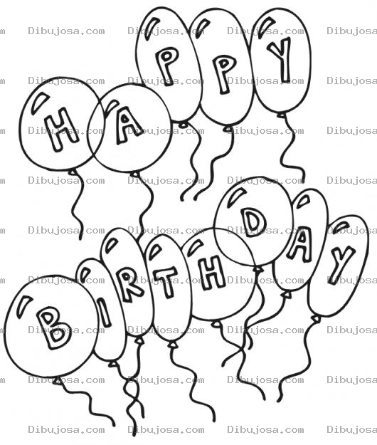 Dibujo para colorear Feliz Cumpleanos Para Colorear E Imprimir
