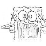 Dibujo para colorear Dibujo De Bob Esponja Gritando Para Colorear