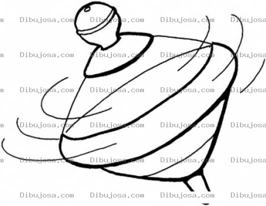 Dibujo para colorear Colorear Dibujo De Un Trompo De Madera