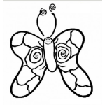 Dibujo para colorear mariposa con carita para colorear