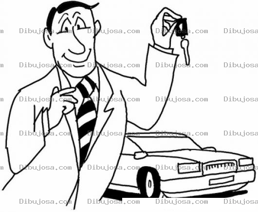 Dibujo para colorear Colorear Papa Con La Llave Del Carro