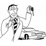 Dibujo para colorear Colorear Papa Con La Llave Del Carro