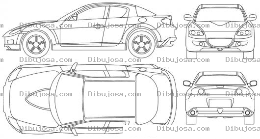 Dibujo para colorear Dibujo En Autocad De Un Carro Deportivo Para Colorear