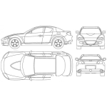 Dibujo para colorear Dibujo En Autocad De Un Carro Deportivo Para Colorear