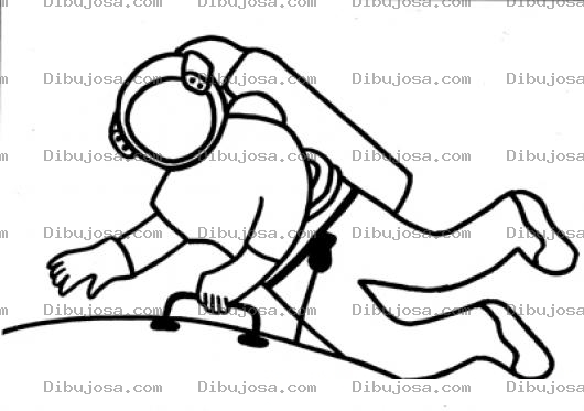 Dibujo para colorear Dibujo De Astronauta En El Espacio Para Colorear