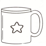 Dibujo para colorear Dibujo De Una Tasa Con Estrella Para Colorear