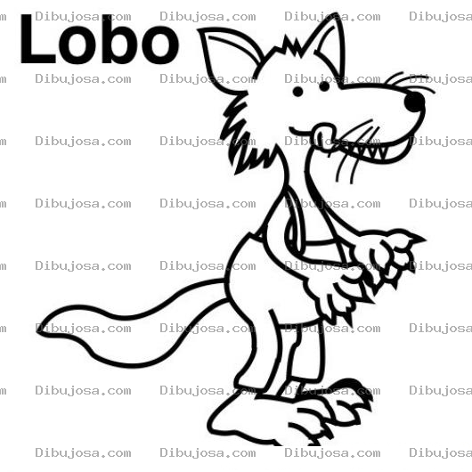 Dibujo para colorear Dibujo De Lobo Hambriento Para Colorear Y Pintar
