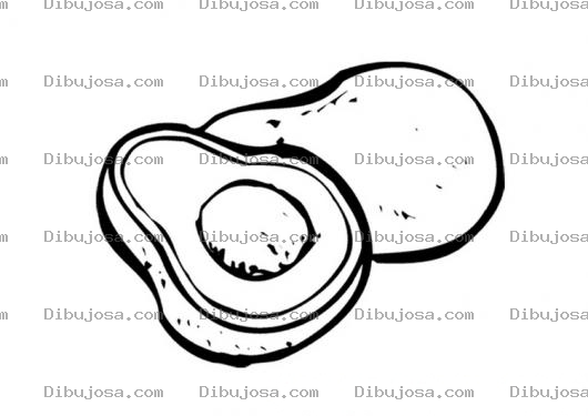 Dibujo para colorear Dibujo Para Colorear De Un Aguacate Para Hacer Guacamol