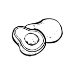 Dibujo para colorear Dibujo Para Colorear De Un Aguacate Para Hacer Guacamol