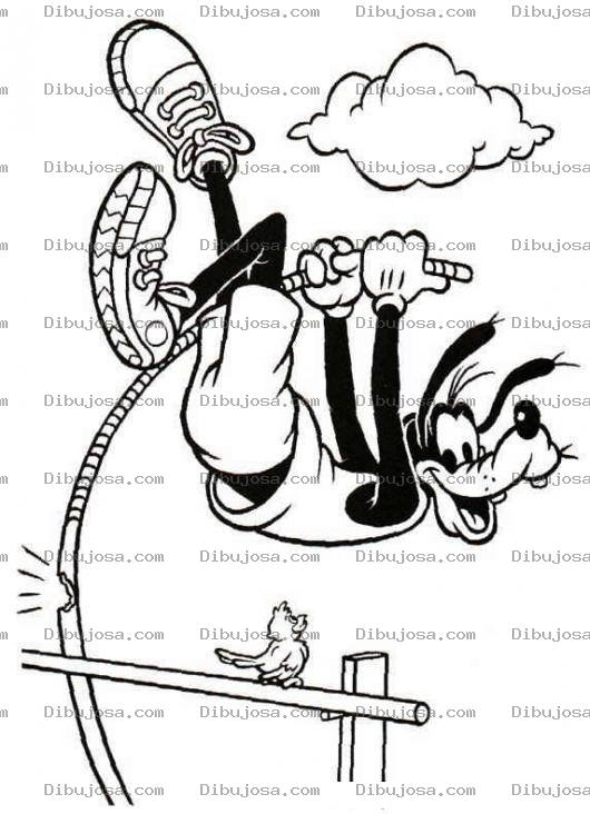Dibujo para colorear Dibujo De Gufy Saltando Con Garrocha