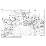 Dibujo para colorear Pintar a Winniepooh comiendo miel con pigglet