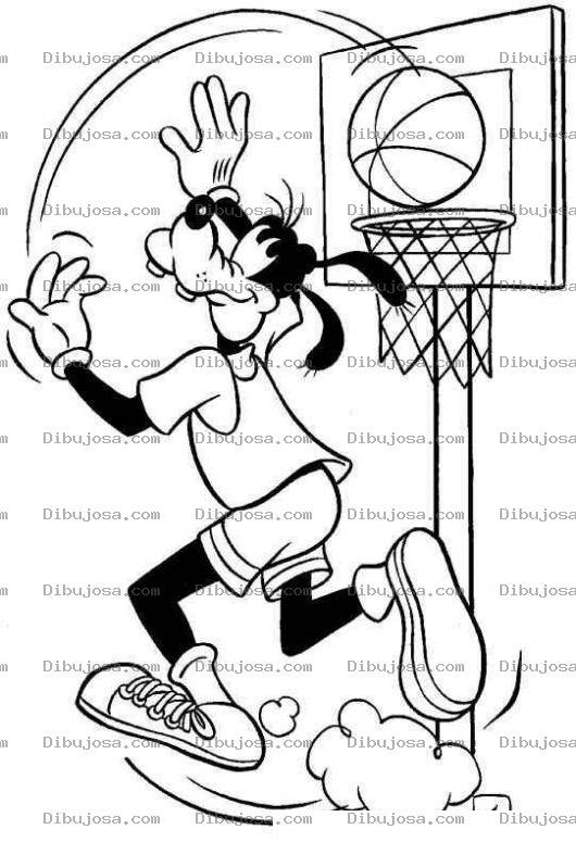 Dibujo para colorear Dibujo Para Colorear A Gufy Jugando Basquetbol