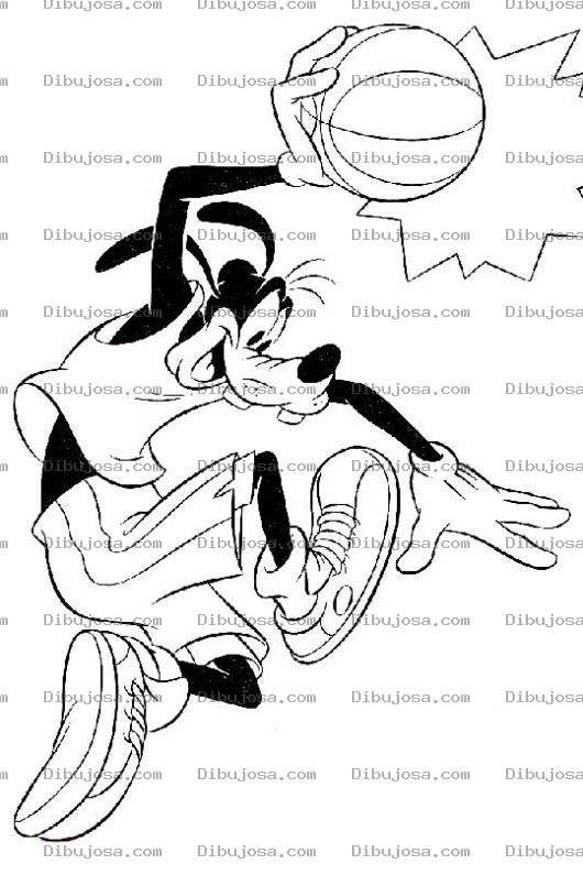 Dibujo para colorear Goofy Slam Dunk Coloring Page