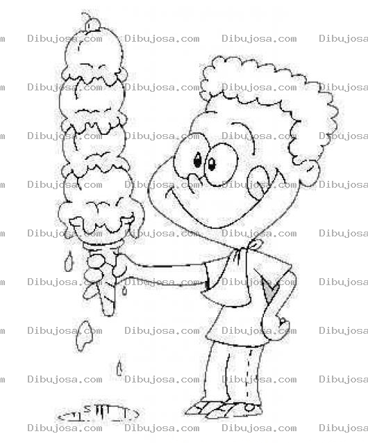 Dibujo para colorear Helado De 4 Bolas Para Colorear De Un Colocho Goloso