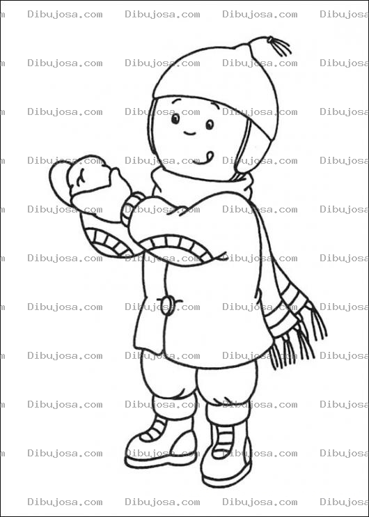 Dibujo para colorear Caillo en la nieve