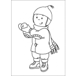Dibujo para colorear Caillo en la nieve