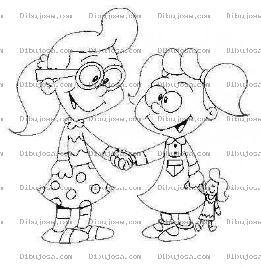 Dibujo para colorear Dibujo Para Colorear Hermanitas Haciendo Las Paces
