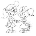 Dibujo para colorear Dibujo Para Colorear Hermanitas Haciendo Las Paces