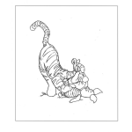 Dibujo para colorear Tiger haciendo cosquillas a pigglet