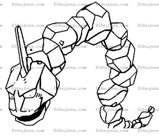 Dibujo para colorear Colorear Serpiente Onix De Pokemon