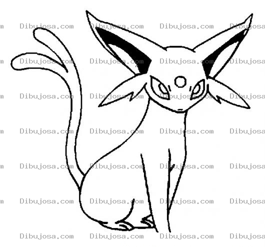 Dibujo para colorear Colorear Gata Espeon Mentali De Pokemon