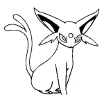 Dibujo para colorear Colorear Gata Espeon Mentali De Pokemon